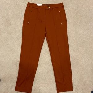 Andrew Marc Burnt Henna Slim Ankle Dress Pants